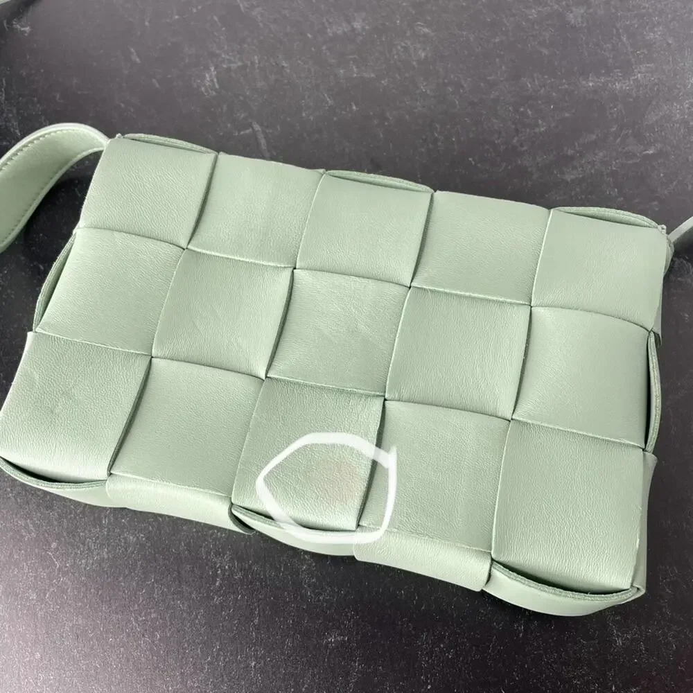 Bottega Veneta Medium Intrecciato Leather Cassette Crossbody Bag Sage Green